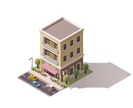 simsearch:400-09142236,k - Isometric icon representing ice cream cafe building Stock Photo - Budget Royalty-Free & Subscription, Code: 400-08552514