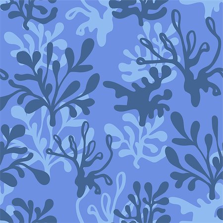 exotic underwater - Vector underwater Seamless Blue Pattern Stock Photo - Budget Royalty-Free & Subscription, Code: 400-08552565