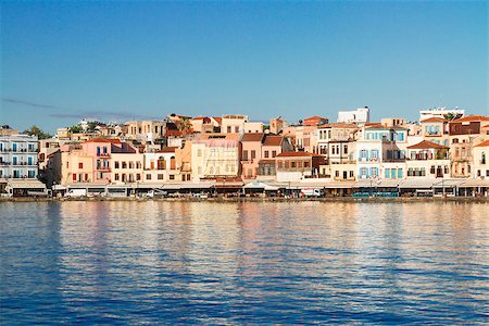 simsearch:841-06616825,k - waterfront  of Chania bay at sunny summer day, Crete, Greece Photographie de stock - Aubaine LD & Abonnement, Code: 400-08552781