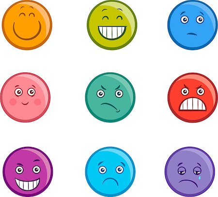 simsearch:400-04664045,k - Cartoon Illustration of Emoticon or Emotions like Sad or Happy Foto de stock - Super Valor sin royalties y Suscripción, Código: 400-08552953