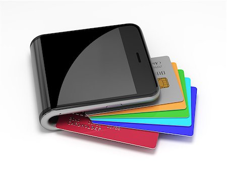 simsearch:400-08263202,k - Concept Of Virtual Wallet And Credit Cards. 3D Scene. Stockbilder - Microstock & Abonnement, Bildnummer: 400-08553004