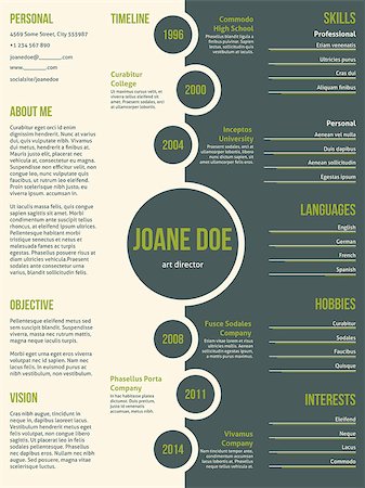 simsearch:400-08613337,k - Simplistic modern resume cv curriculum vitae template design with dots and contrast Stock Photo - Budget Royalty-Free & Subscription, Code: 400-08553398