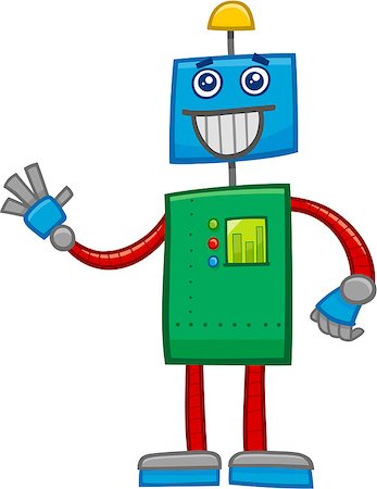 simsearch:400-08813093,k - Cartoon Illustration of Funny Robot Fantasy Character Stockbilder - Microstock & Abonnement, Bildnummer: 400-08553643