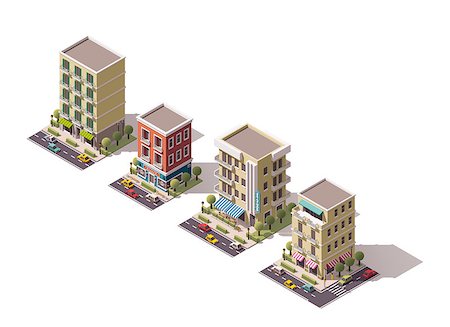 simsearch:400-08296264,k - Set of the isometric town buildings Stock Photo - Budget Royalty-Free & Subscription, Code: 400-08553710