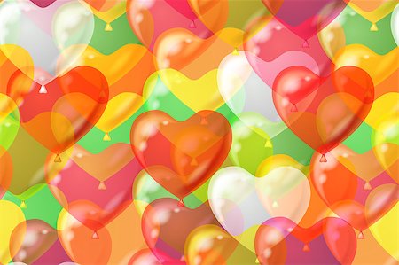simsearch:400-08752377,k - Seamless Pattern Background with Heart Shaped Balloons, Beautiful Colorful Illustration Stockbilder - Microstock & Abonnement, Bildnummer: 400-08553778