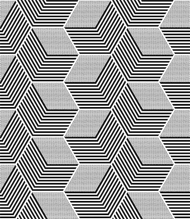 simsearch:400-08652412,k - Seamless op art pattern. Geometric hexagons and diamonds texture. Vector art. Stock Photo - Budget Royalty-Free & Subscription, Code: 400-08553818