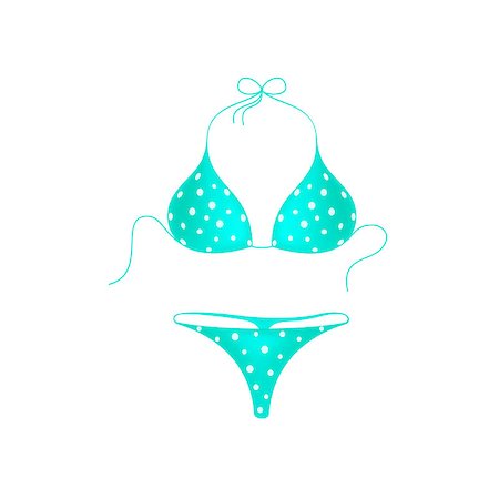 simsearch:400-07625279,k - Turquoise bikini suit with white dots on white background Stock Photo - Budget Royalty-Free & Subscription, Code: 400-08553942
