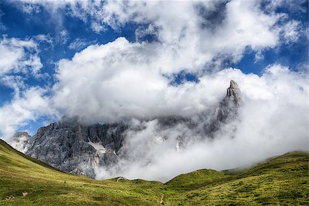rolle pass - panoramic views of the Pale di San Martino from Passo Rolle, Dolomiti - Italy Stock Photo - Budget Royalty-Free & Subscription, Code: 400-08574803