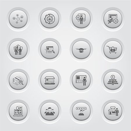 simsearch:400-08408545,k - Icon Set. Business and Finance. Grey Button Design Stock Photo - Budget Royalty-Free & Subscription, Code: 400-08574811