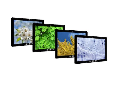 four tablets with images of seasons isolated on the white Foto de stock - Super Valor sin royalties y Suscripción, Código: 400-08574906