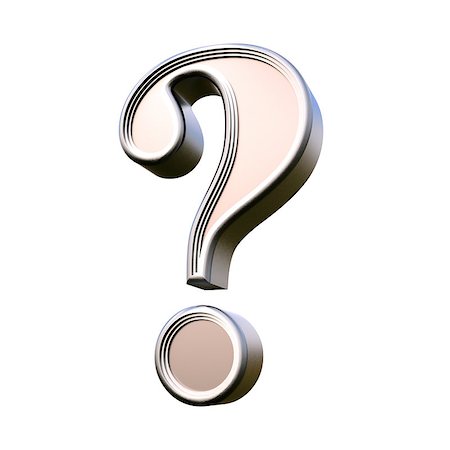 simsearch:400-05906315,k - Metal question mark. Isolated on white background. 3d rendering Stock Photo - Budget Royalty-Free & Subscription, Code: 400-08575029