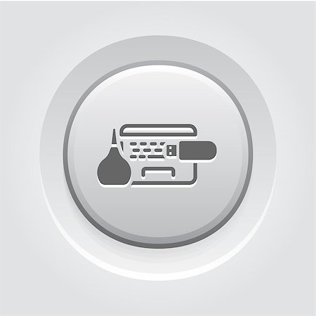 simsearch:400-05244427,k - Laptop Maintanance Icon Concept. Grey Button Design Stock Photo - Budget Royalty-Free & Subscription, Code: 400-08575071