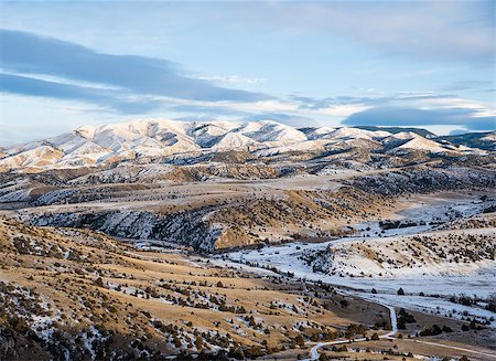 Evening landscape of eastern Montana hill country in the wintertime. Stock Photo - Budget Royalty-Free & Subscription, Code: 400-08575081