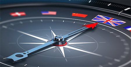 simsearch:400-08184863,k - 3D illustration of a compass with many flags, the needle points the British flag, black background. Conceptual image of travel destination Photographie de stock - Aubaine LD & Abonnement, Code: 400-08575198