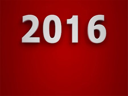 simsearch:400-08318552,k - New year 2016 on red background, three-dimensional rendering Stock Photo - Budget Royalty-Free & Subscription, Code: 400-08575221