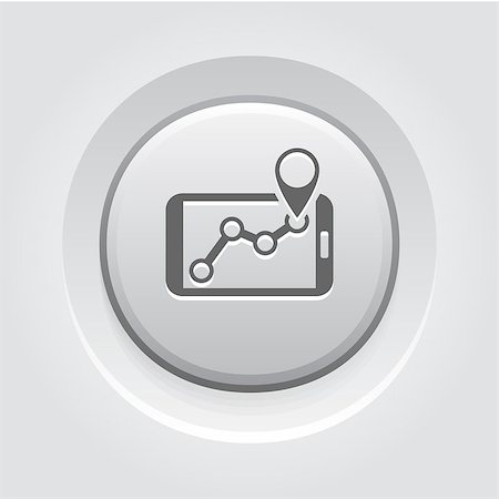 simsearch:400-07425839,k - GPS Navigation Icon. Mobile Devices and Services Concept Grey Button Design Foto de stock - Royalty-Free Super Valor e Assinatura, Número: 400-08575336