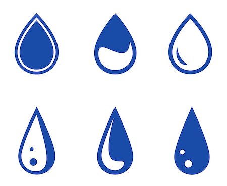pouring rain on people - set of six blue isolated droplet silhouette Photographie de stock - Aubaine LD & Abonnement, Code: 400-08575358