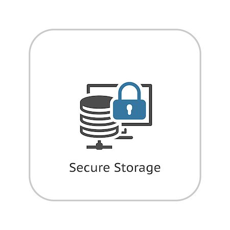 simsearch:400-09009993,k - Secure Storage Icon. Flat Design Isolated Illustration. Foto de stock - Super Valor sin royalties y Suscripción, Código: 400-08575595