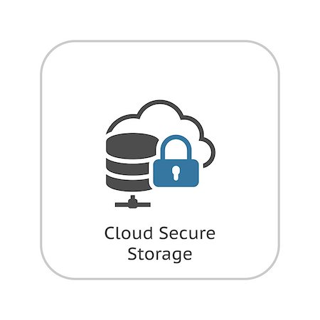 simsearch:400-05176646,k - Cloud Secure Storage Icon. Flat Design Isolated Illustration. Foto de stock - Super Valor sin royalties y Suscripción, Código: 400-08575596