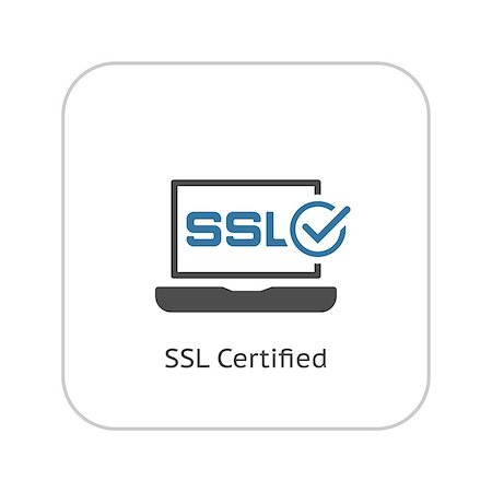 SSL Certified Protection Icon. Flat Design Isolated Illustration. Photographie de stock - Aubaine LD & Abonnement, Code: 400-08575593