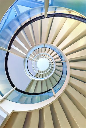 Modern spiral staircase shot from above Stock Photo - Budget Royalty-Free & Subscription, Code: 400-08575629