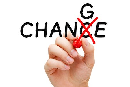 simsearch:400-08508160,k - Hand turning the word Chance into Change with red marker isolated on white. Stockbilder - Microstock & Abonnement, Bildnummer: 400-08575793