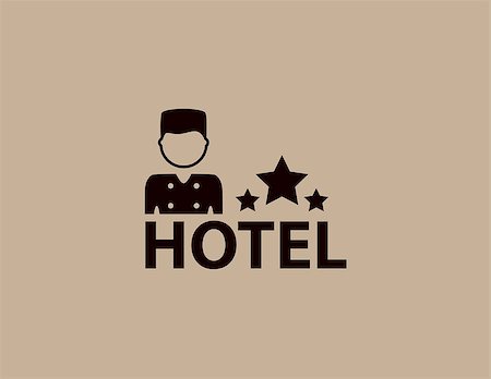 porteiro - isolated concept hotel symbol with porter silhouette Foto de stock - Royalty-Free Super Valor e Assinatura, Número: 400-08575800