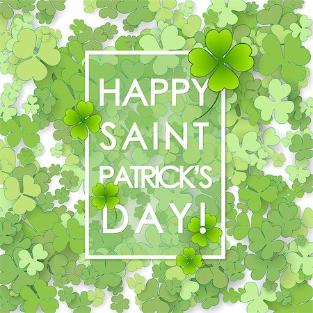 simsearch:400-06569678,k - St Patrick's Day background. Vector illustration for lucky spring design with shamrock. Stock Photo - Budget Royalty-Free & Subscription, Code: 400-08572120