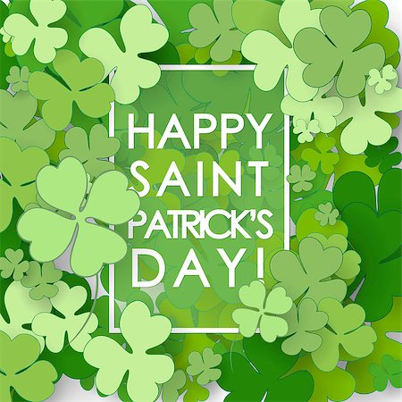 simsearch:400-06569678,k - St Patrick's Day background. Vector illustration for lucky spring design with shamrock. Stock Photo - Budget Royalty-Free & Subscription, Code: 400-08572121