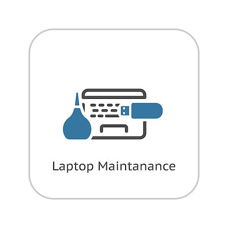 simsearch:400-05244427,k - Laptop Maintanance Icon. Flat Design Isolated Illustration. Stock Photo - Budget Royalty-Free & Subscription, Code: 400-08572151