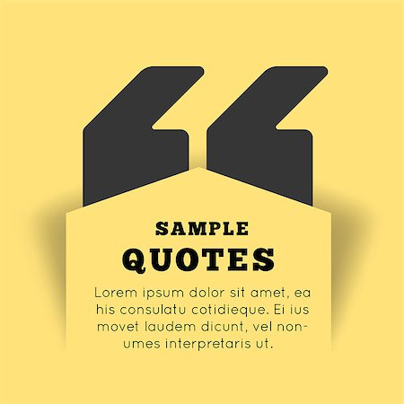 simsearch:400-08195370,k - Quote blank template on yellow background. Vector illustration Stock Photo - Budget Royalty-Free & Subscription, Code: 400-08572292