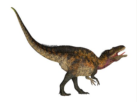 simsearch:400-08694325,k - Acrocanthosaurus was a theropod carnivorous dinosaur that lived in North America during the Cretaceous Period. Foto de stock - Super Valor sin royalties y Suscripción, Código: 400-08572442