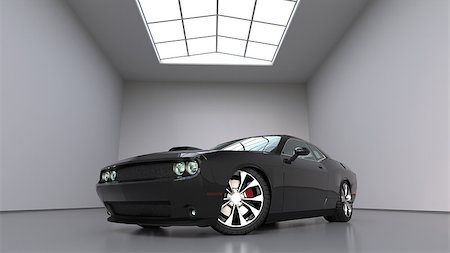 simsearch:400-09095003,k - Powerful black conceptual sports car. Bright large room around Stockbilder - Microstock & Abonnement, Bildnummer: 400-08572661
