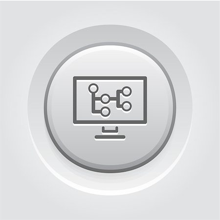 Mind Map Icon. Business Concept. Grey Button Design Stock Photo - Budget Royalty-Free & Subscription, Code: 400-08573072