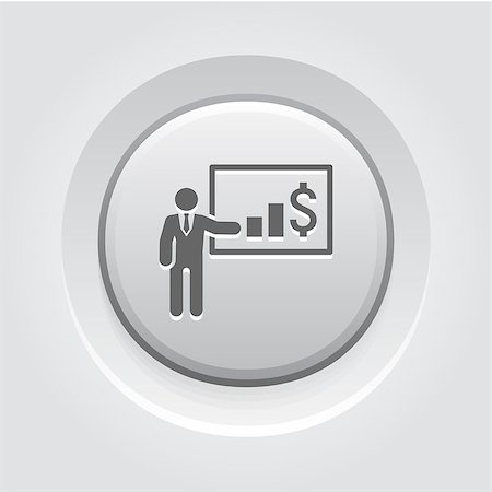 simsearch:400-08750925,k - Presentation Icon. Business Concept. Grey Button Design Stock Photo - Budget Royalty-Free & Subscription, Code: 400-08573212