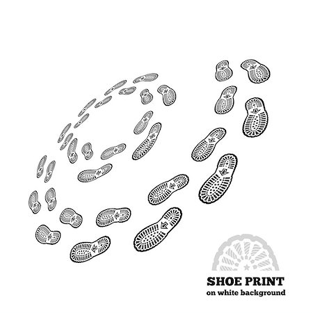 shoe treads - Shoe print vector illustration on white background Stock Photo - Budget Royalty-Free & Subscription, Code: 400-08573381