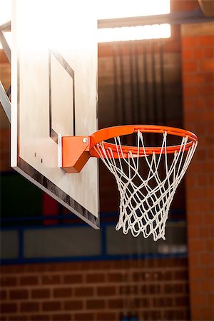 Photo of an indoor basketball hoop. Photographie de stock - Aubaine LD & Abonnement, Code: 400-08573652