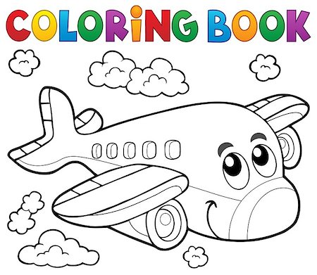 simsearch:400-05377347,k - Coloring book airplane theme 2 - eps10 vector illustration. Photographie de stock - Aubaine LD & Abonnement, Code: 400-08614077