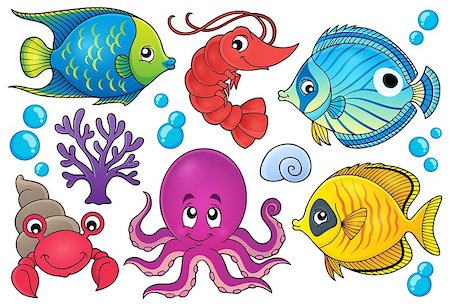 simsearch:400-08614096,k - Coral fauna theme image 1 - eps10 vector illustration. Stock Photo - Budget Royalty-Free & Subscription, Code: 400-08614084
