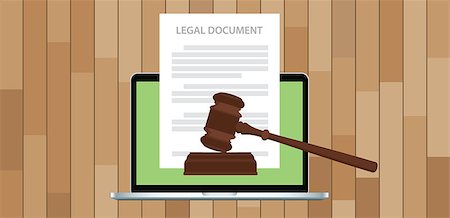 simsearch:400-08624071,k - legal document with gavel and laptop vector illustration Stock Photo - Budget Royalty-Free & Subscription, Code: 400-08614157