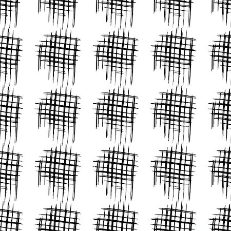 Vector hand drawn seamless brush strokes grid pattern Stock Photo - Budget Royalty-Free & Subscription, Code: 400-08614541