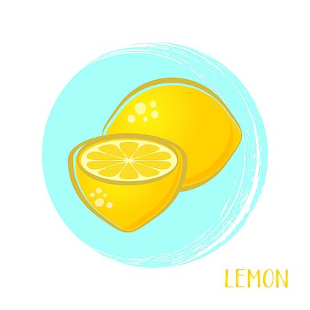 Vector lemon creative illustration isolated on white background Stock Photo - Budget Royalty-Free & Subscription, Code: 400-08614542