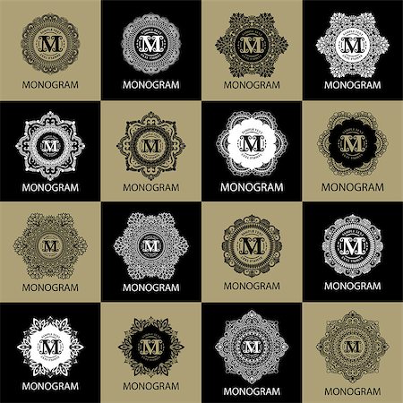 simsearch:400-08531532,k - Vintage monogram frame template flourishes calligraphic elegant ornament lines. Business sign, identity for Restaurant, Royalty, Boutique, Hotel, Heraldic, Jewelry, Fashion and other illustration Stock Photo - Budget Royalty-Free & Subscription, Code: 400-08614559