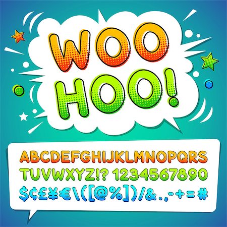 simsearch:400-04311628,k - Comic font for your colorful design. Isolated on white background. Clipping paths included. Stock Photo - Budget Royalty-Free & Subscription, Code: 400-08614638