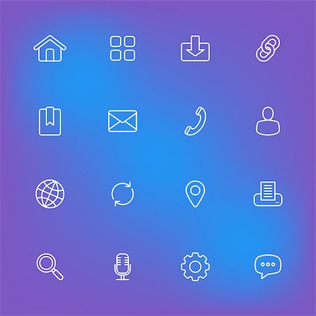 white line simple web icon set for web design, user interface (UI), infographic and mobile application (apps) Stock Photo - Budget Royalty-Free & Subscription, Code: 400-08614895