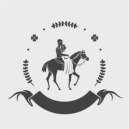 Couple rides a horse symbol eps 8 file Format Photographie de stock - Aubaine LD & Abonnement, Code: 400-08615067