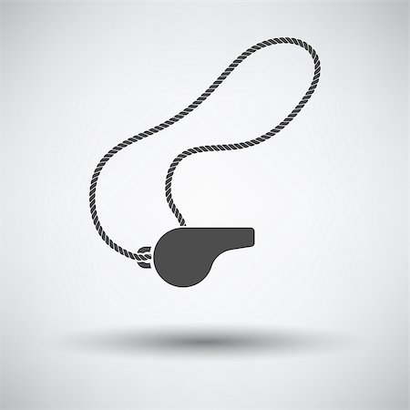 simsearch:400-05358699,k - Whistle on lace icon on gray background with round shadow. Vector illustration. Photographie de stock - Aubaine LD & Abonnement, Code: 400-08615118