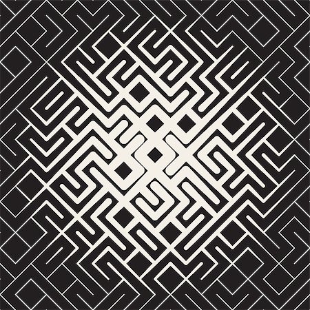 Vector Seamless Black and White Rounded Line Maze Irregular Pattern Halftone Circular Gradient Abstract Background Stock Photo - Budget Royalty-Free & Subscription, Code: 400-08615146