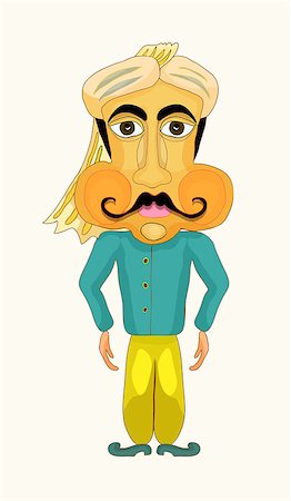 Indian man stylized bright colorful. vector illustration Stock Photo - Budget Royalty-Free & Subscription, Code: 400-08615162