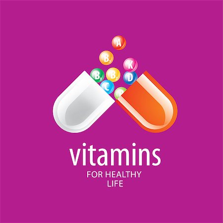 simsearch:400-07218151,k - abstract vector template logo vitamins for health Fotografie stock - Microstock e Abbonamento, Codice: 400-08615195